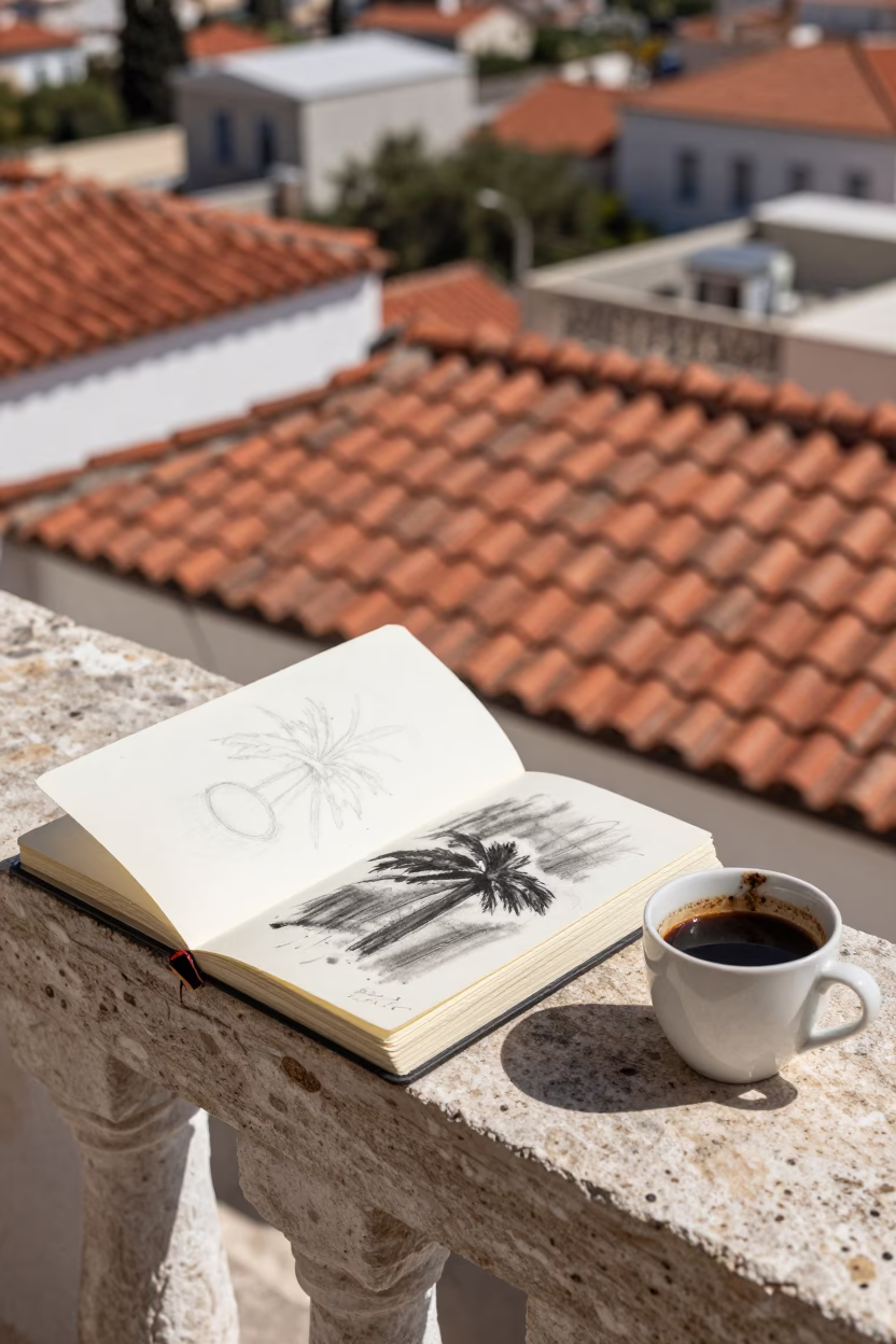 Charcoal Sketchbook in Athens in in Athens, Greece