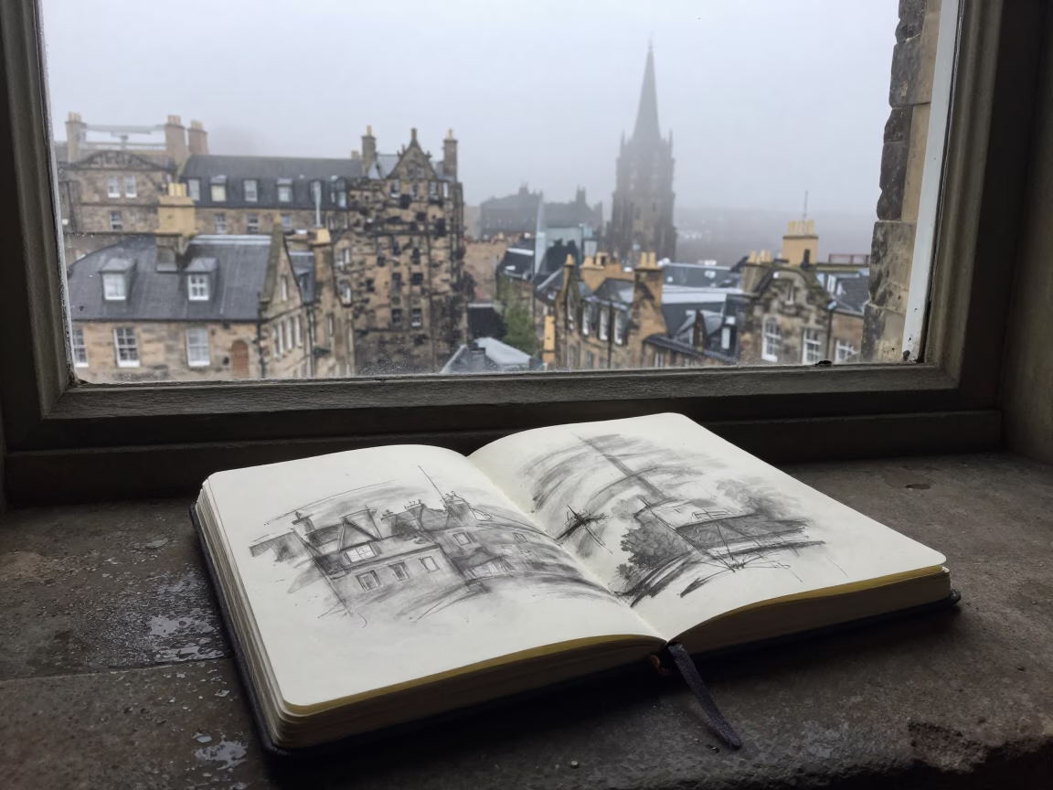 Charcoal Sketchbook in Edinburgh in in Edinburgh, United Kingdom