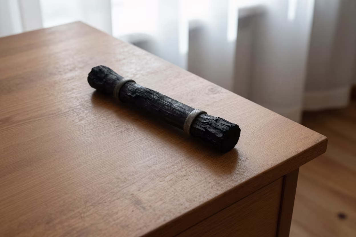 Charcoal Stick on Moscow Desk Under North Light in on a writing desk near Moscow