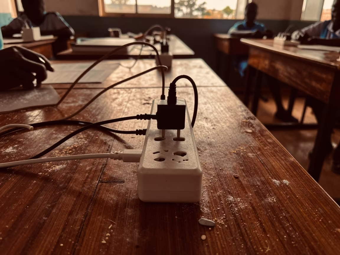 Charger Tangle in Bobo-Dioulasso Woodshop in in a woodshop classroom in Bobo-Dioulasso