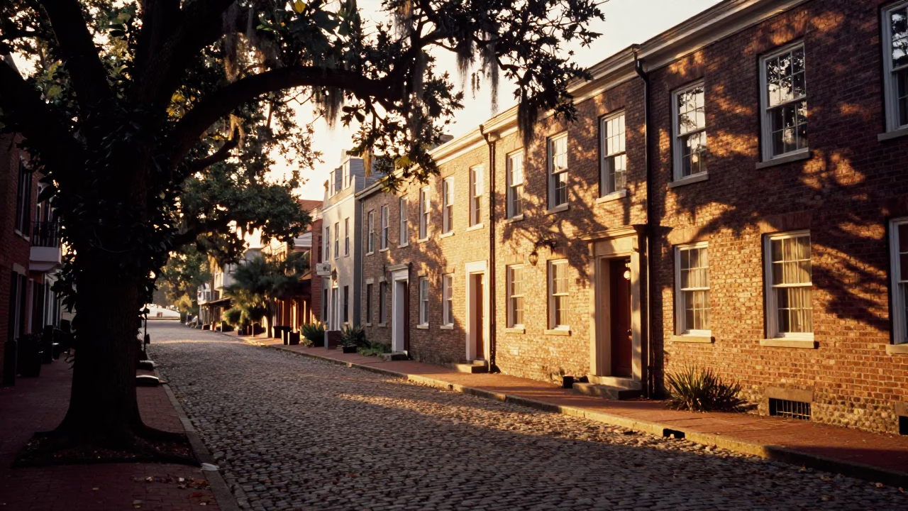 Charleston Ship Horizon at Golden Hour in in Charleston, South Carolina, United States