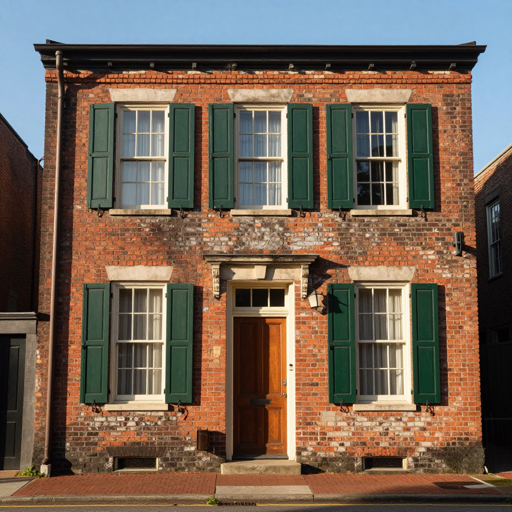 Charleston South Carolina Late Afternoon Street Scene with Historic Brick and Garden Details in in Charleston, South Carolina, United States