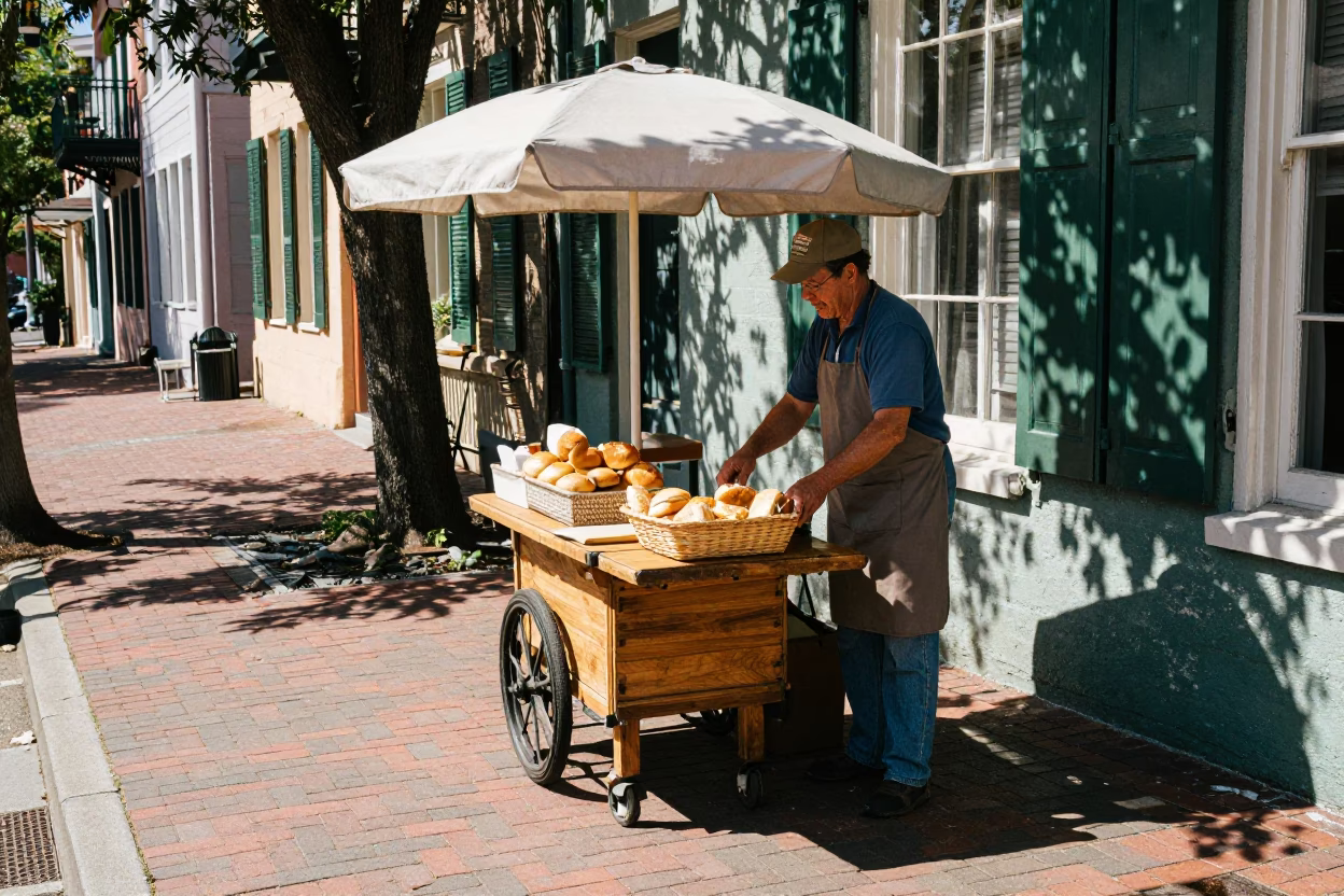 Charleston South Carolina Midday Street Scene with Local Details in in Charleston, South Carolina, United States