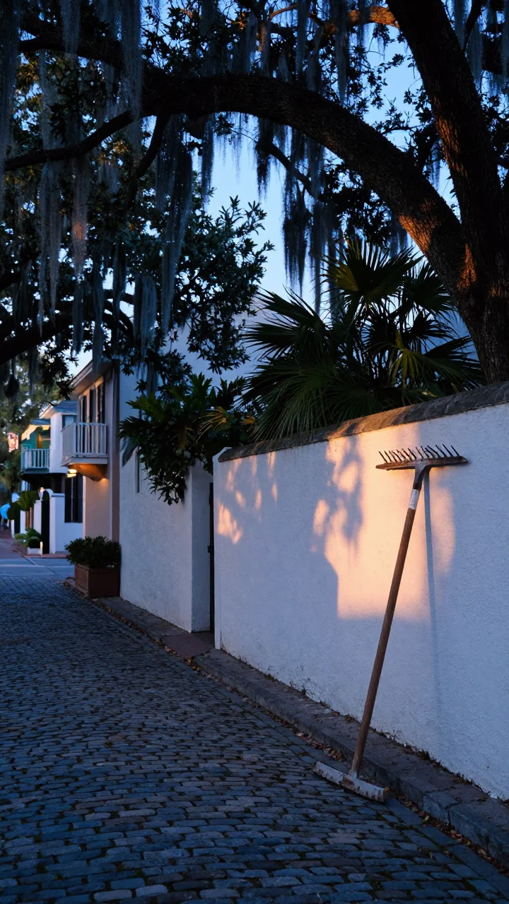 Charleston South Carolina Nautical Dawn Street Scene with Rake Head and Historic Architecture in in Charleston, South Carolina, United States