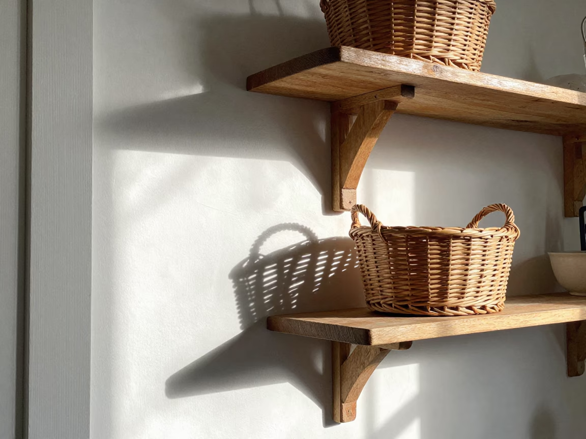 Charleston South Carolina noon light wicker shadow on shelf bracket apron detail in in Charleston, South Carolina, United States