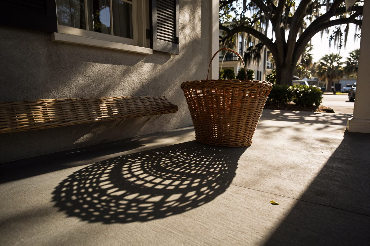 Charleston Wicker Shadow at The Late Afternoon Light in in Charleston, South Carolina, United States