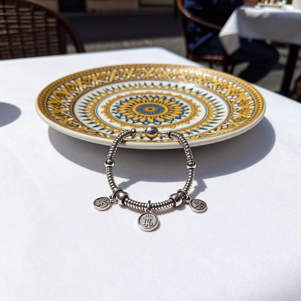 Charm Bracelet in Rome at Midday Light in in Rome, Italy