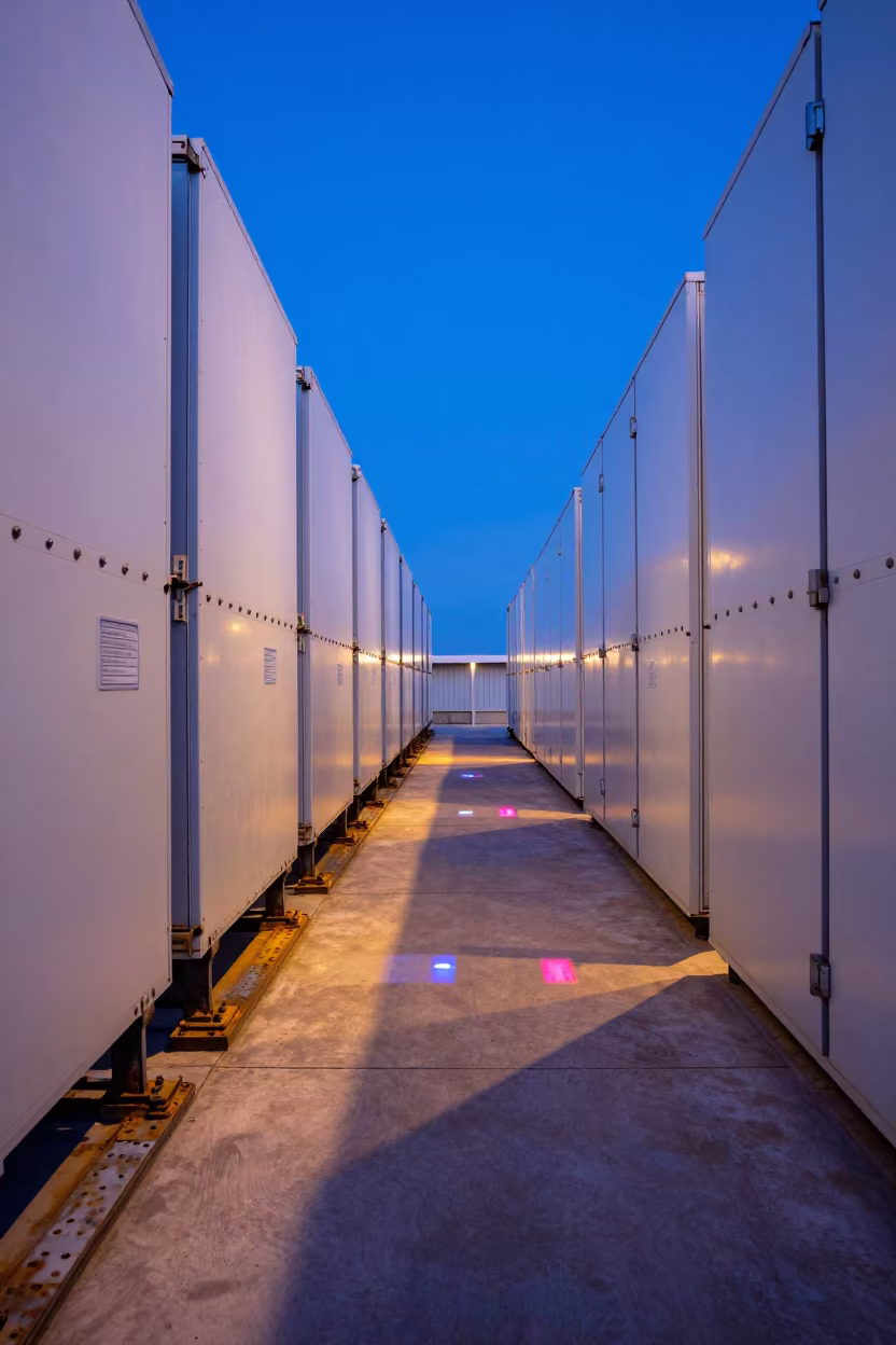 Chassis Tag Board Seal Board Blue Hour Haifa in inside a chilled distribution bay near Haifa