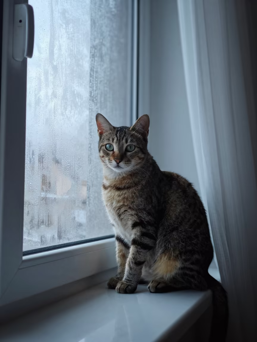 Chausie Cat Portrait in Winter Dawn Studio Light in in a quiet portrait studio with a plain backdrop and eye-level framing near Bingöl