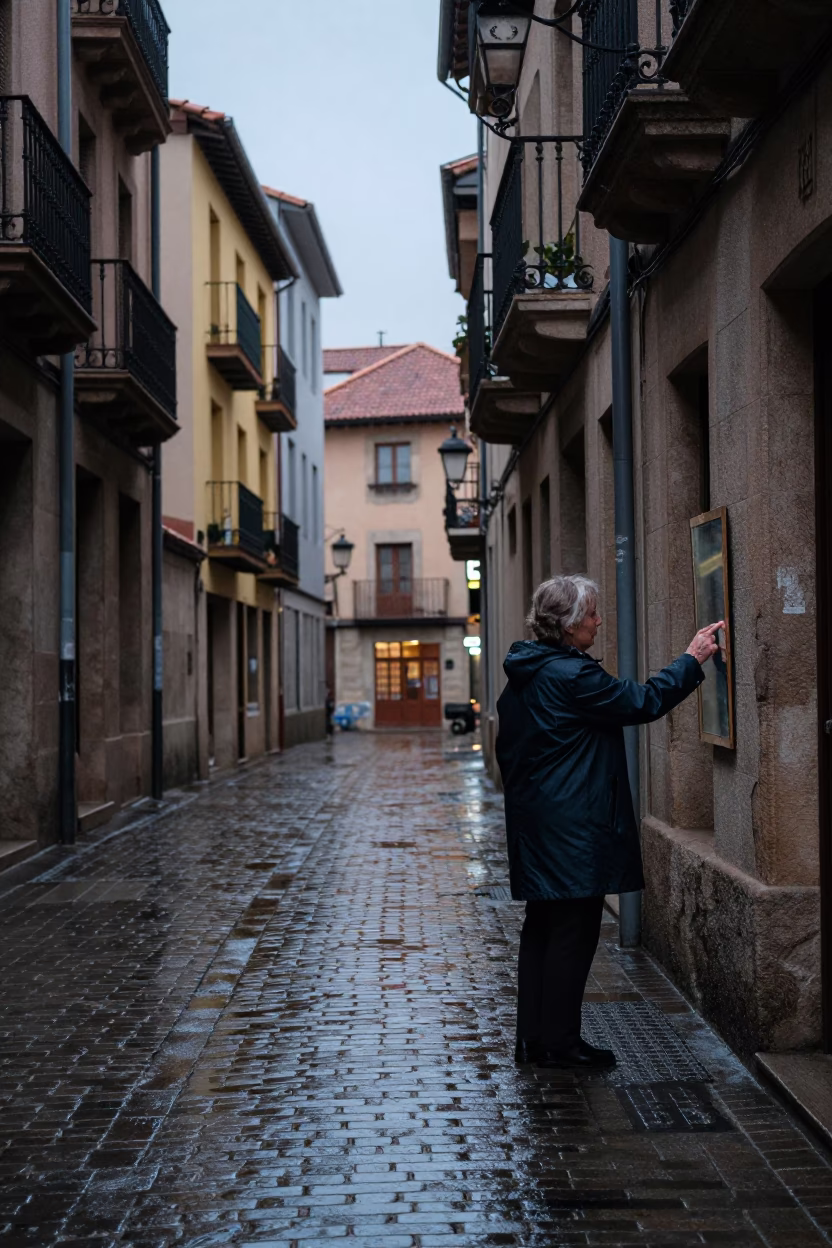 Checking Mirror in Bilbao in in Bilbao, Spain