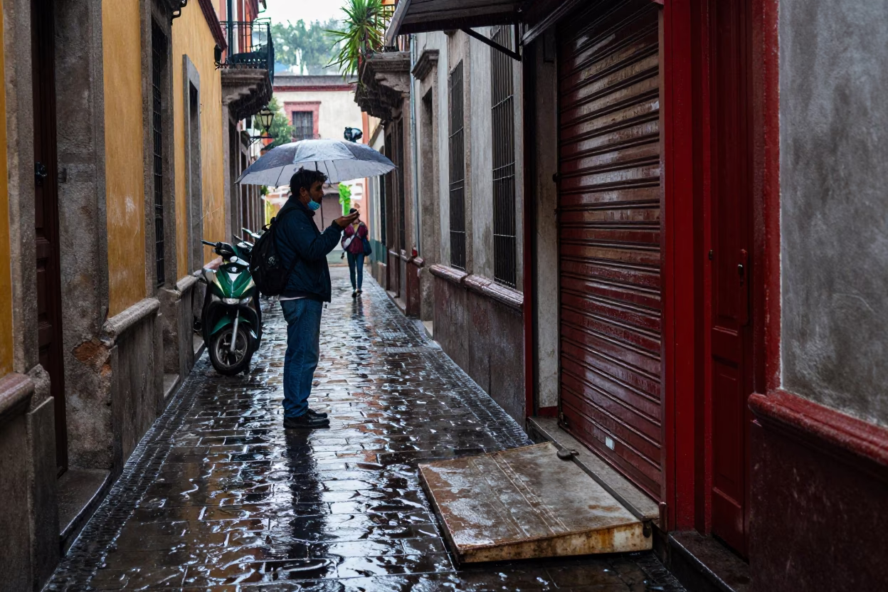 Checking Reflection in Mexico City in in Mexico City, Mexico