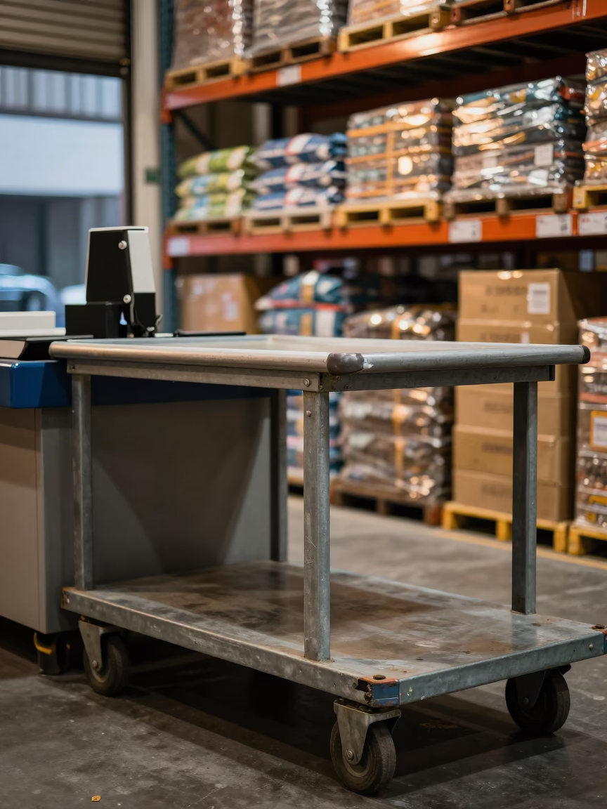 Checkout Cart Dolly Inside Vijayapura Corridor in inside a fitting room corridor in Vijayapura