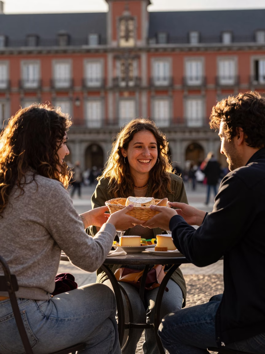 Cheese in Madrid at Late Afternoon Light in in Madrid, Spain
