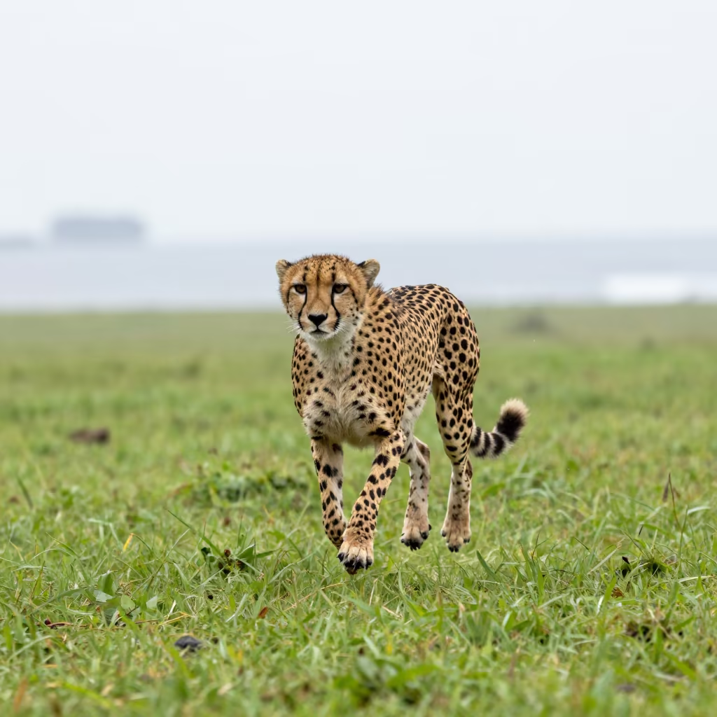 Cheetah Mid-Sprint Near Rio De Janeiro in near Urca, Rio de Janeiro