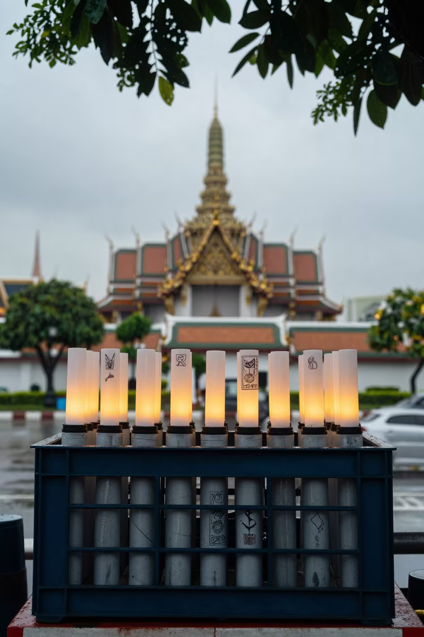 Chemical Light Crate at Bangkok Checkpoint in at a checkpoint lane near Rattanakosin, Bangkok