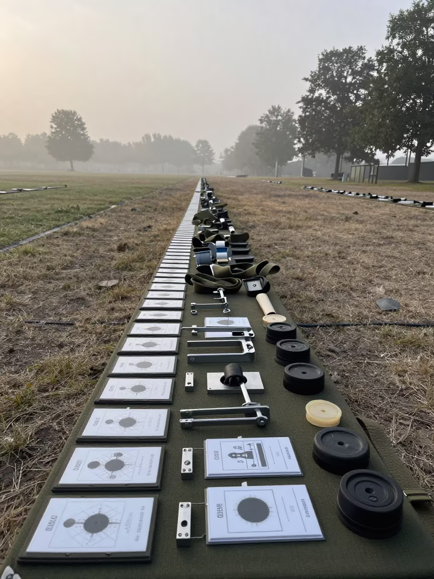 Chemical Gear Rail on Delft Parade Ground Dawn in on a parade ground in Delft