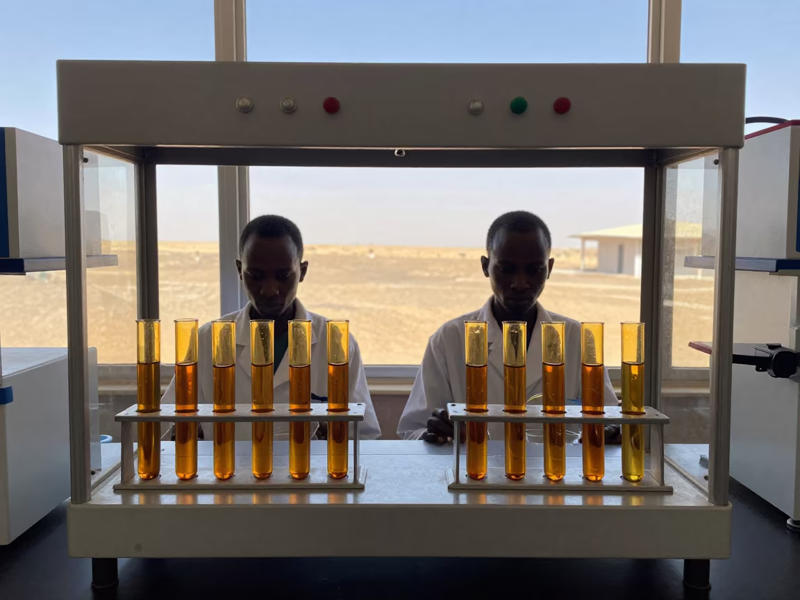 Chemistry Hood Amber Tubes High Desert Afternoon in near Nouakchott