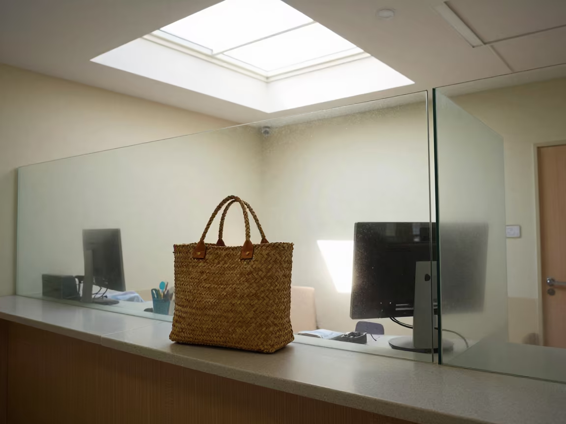 Chemo Blanket Tote at Nurse Station Tekirdag in at a nurse station under monitor glow in Tekirdağ