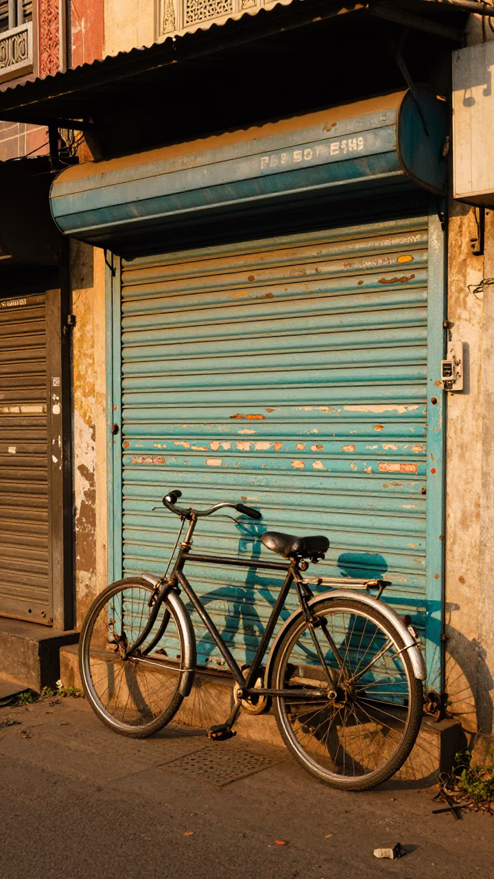 Chennai Bicycle at Late Afternoon Light in in Chennai, India