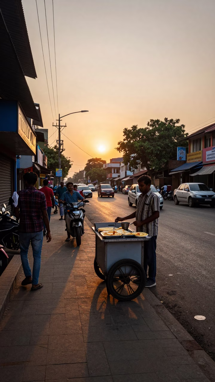 Chennai Crepes Suzette at As The Sun Drops Toward The Horizon in in Chennai, India