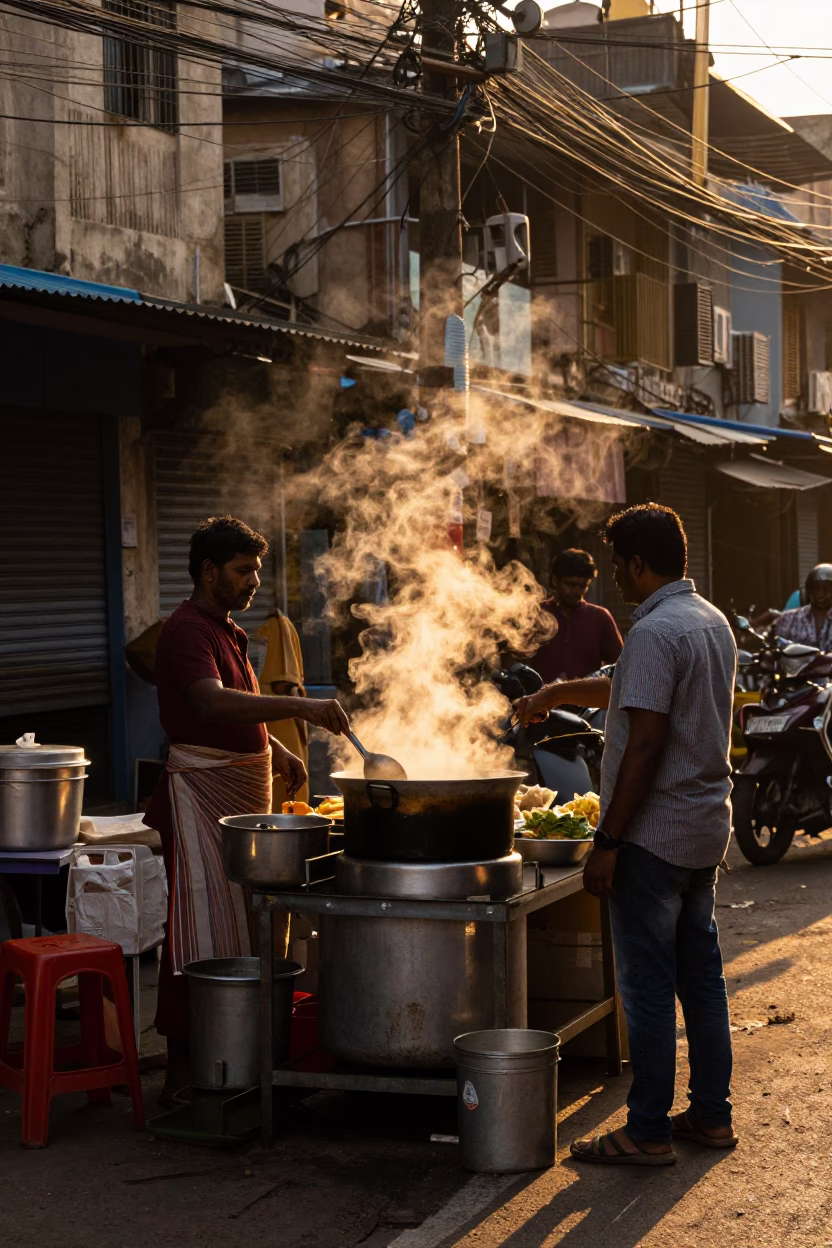 Chennai Evening Light at Honeyed Evening Light in in Chennai, India