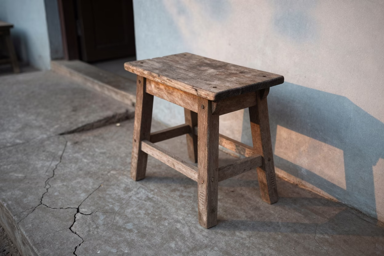 Chennai Weathered Wooden Stool in in Chennai, India