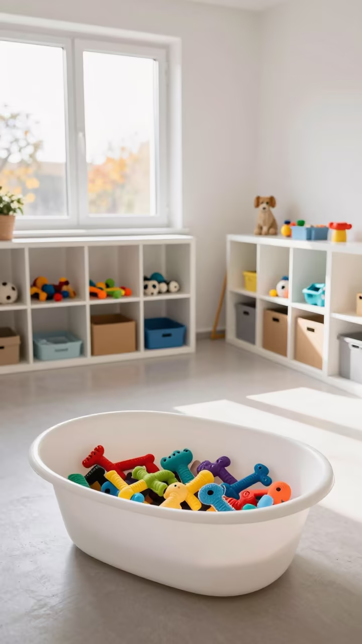 Chew Toy Tub in Rybnik Adoption Room in inside an adoption room in Rybnik