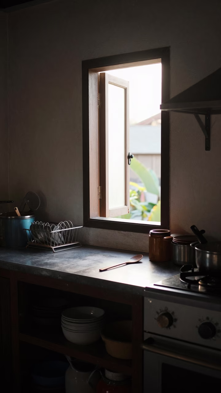 Chiang Mai Kitchen Scene at The Early Morning Light in in Chiang Mai, Thailand