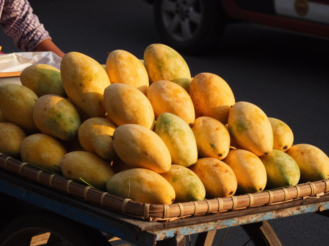 Chiang Mai Market Basket at Golden Hour in in Chiang Mai, Thailand
