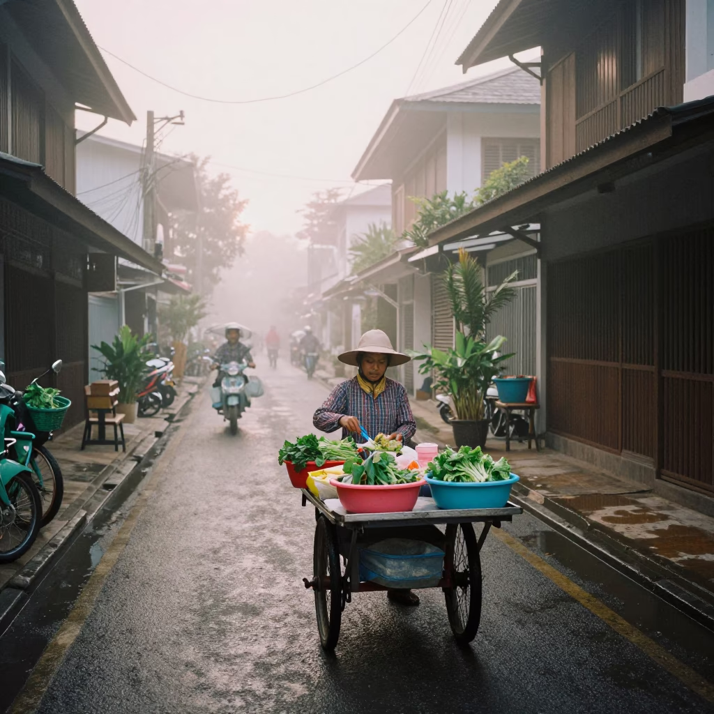 Chiang Mai Preparing Food in in Chiang Mai, Thailand