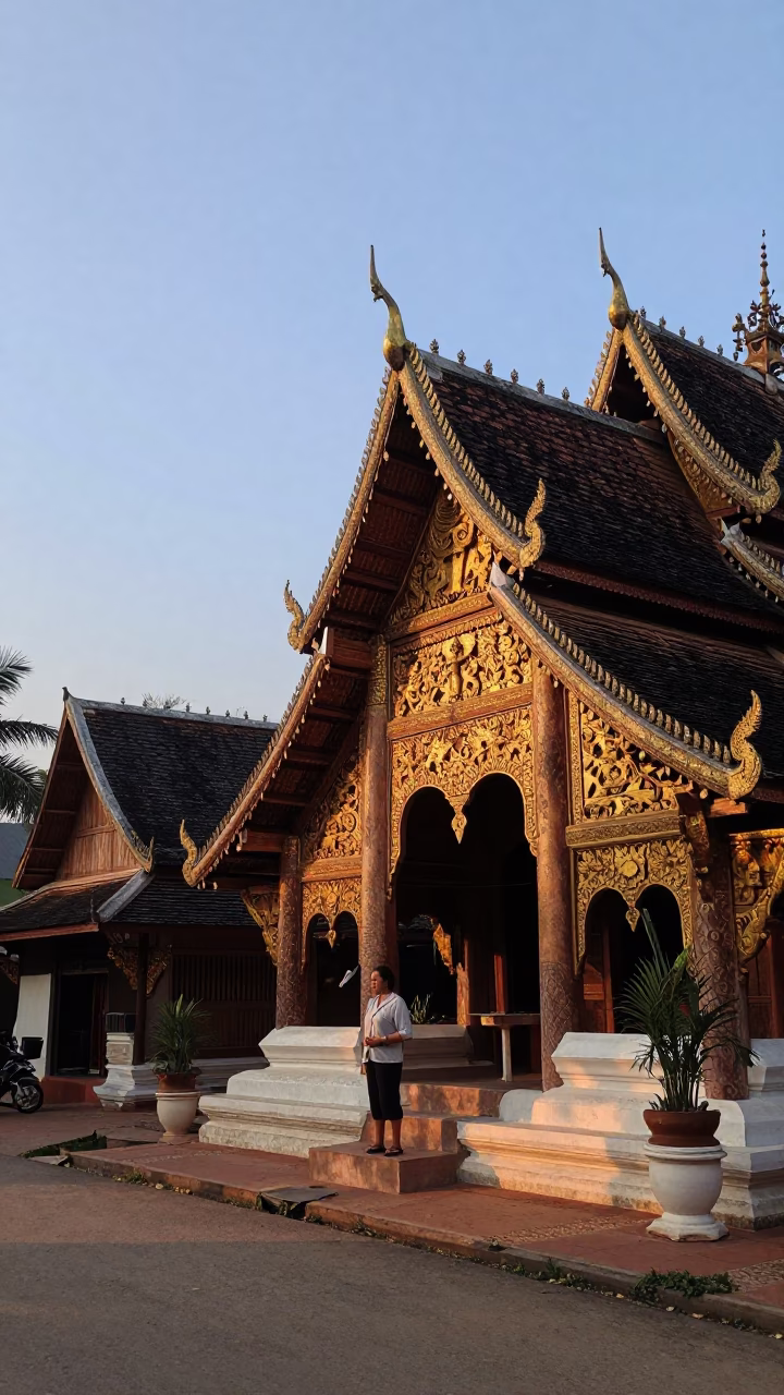 Chiang Mai Street Scene at First Light Of Dawn in in Chiang Mai, Thailand