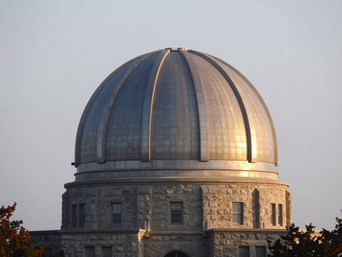Chicago Hilltop Observatory at Nautical Dawn Light in in Chicago, Illinois, United States