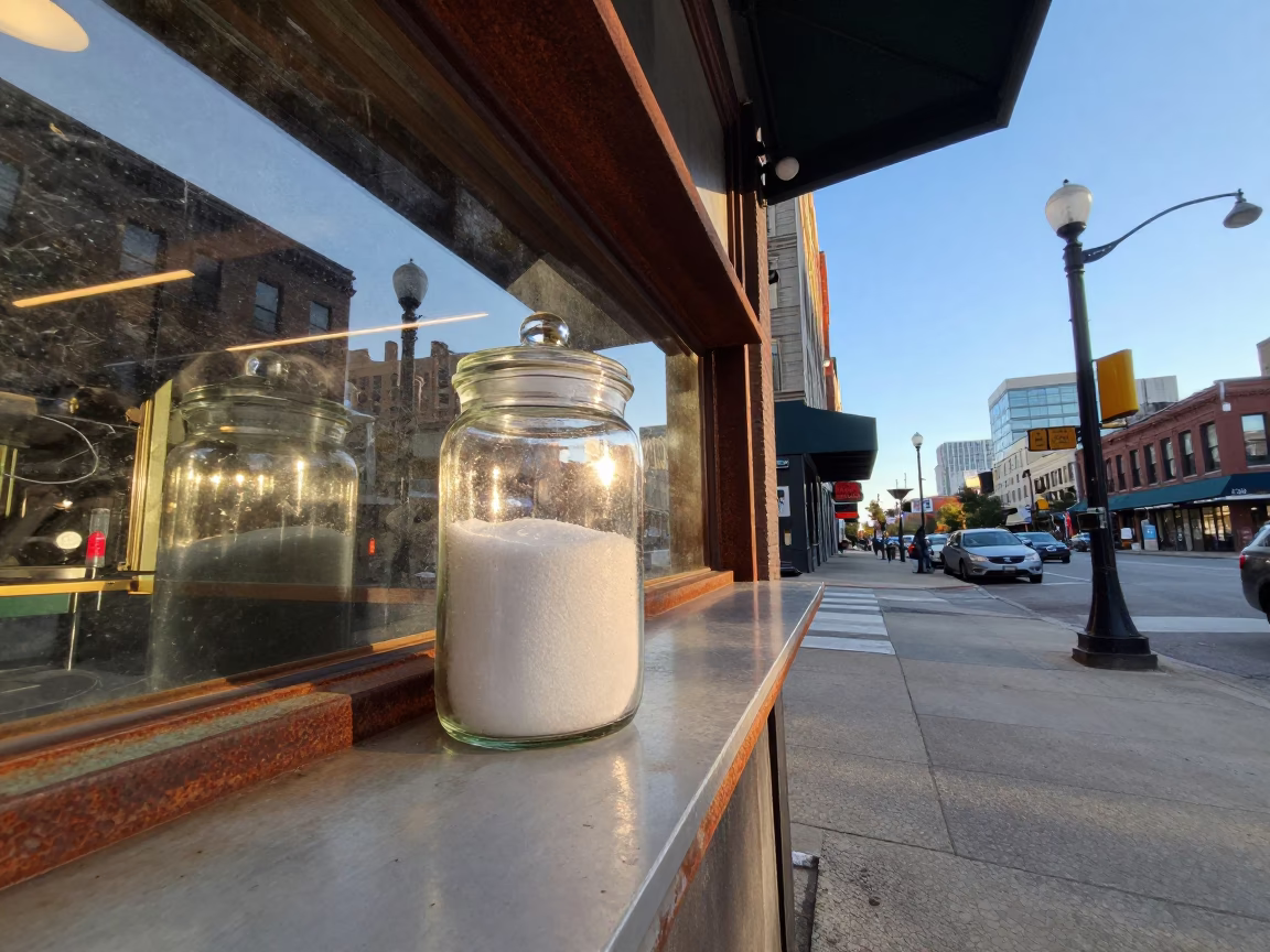 Chicago Illinois Late Afternoon Street Scene with Rust and Glass Elements in in Chicago, Illinois, United States