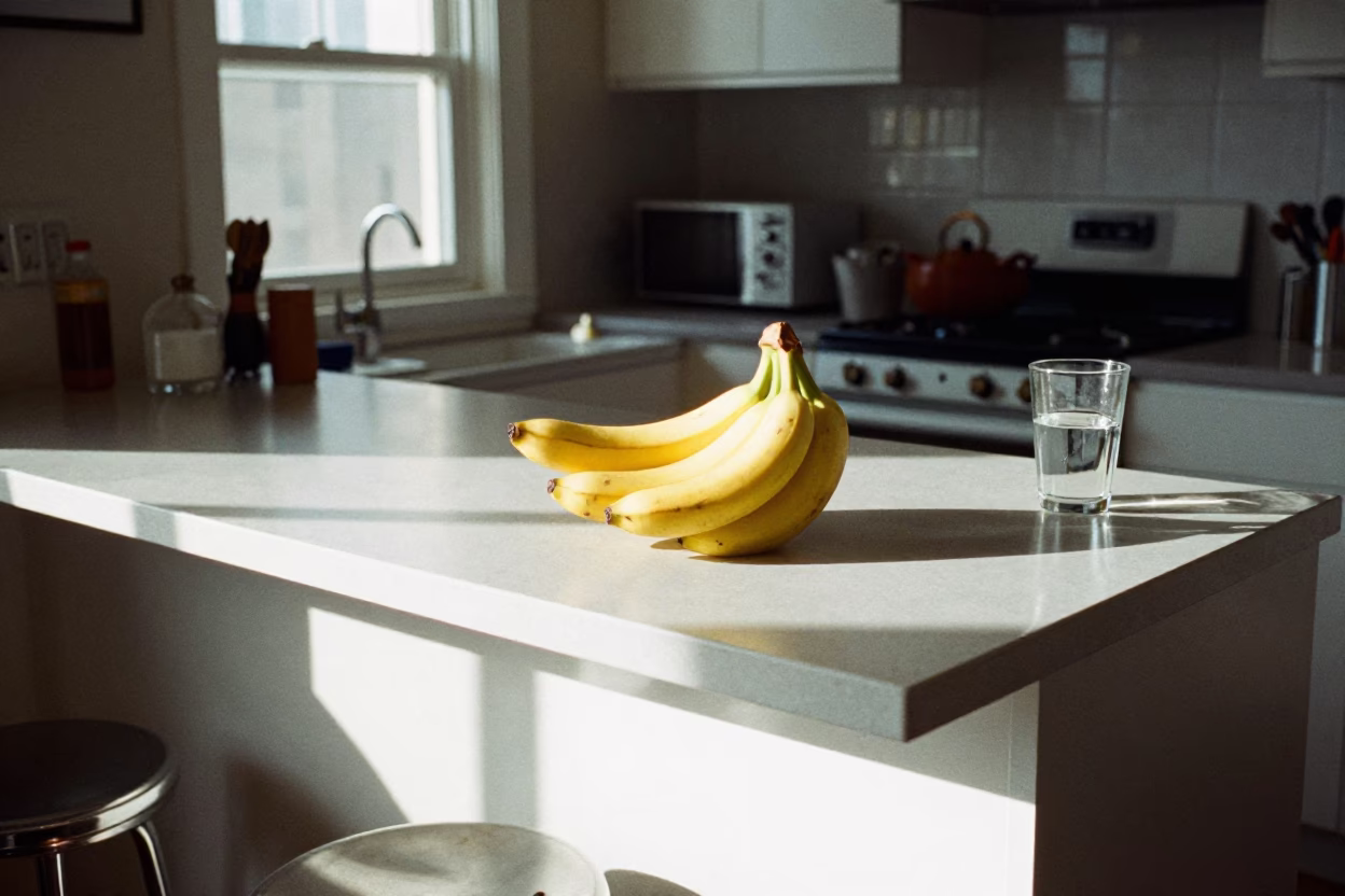 Chicago Illinois Noon Light Kitchen Scene with Bananas and Glass Jars in in Chicago, Illinois, United States