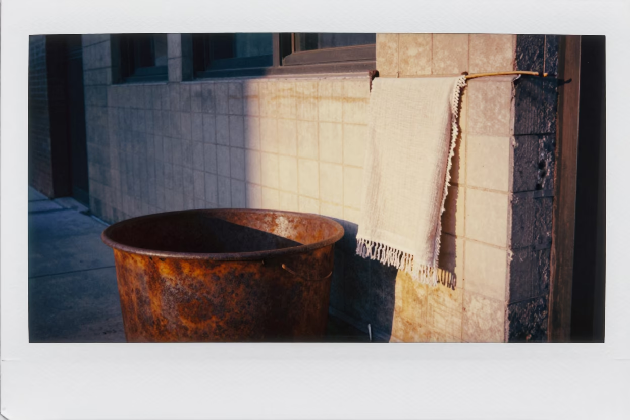 Chicago Illinois Urban Landscape Just After Sunrise with Rusty Basin and Linen Fringe Details in in Chicago, Illinois, United States