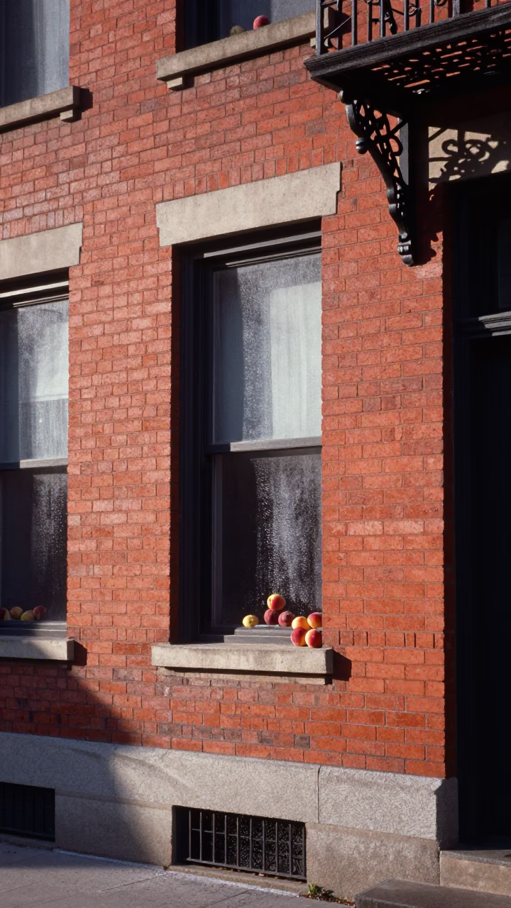 Chicago Late Afternoon Street Scene with Condensation and Nectarines in in Chicago, Illinois, United States
