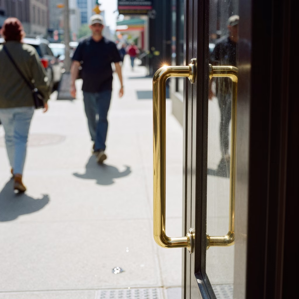 Chicago Midday Street Scene with Grease Sheen and Cutlery Details in in Chicago, Illinois, United States