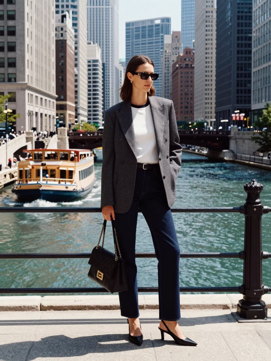 Chicago Street Style at Midday Light in in Chicago, Illinois, United States