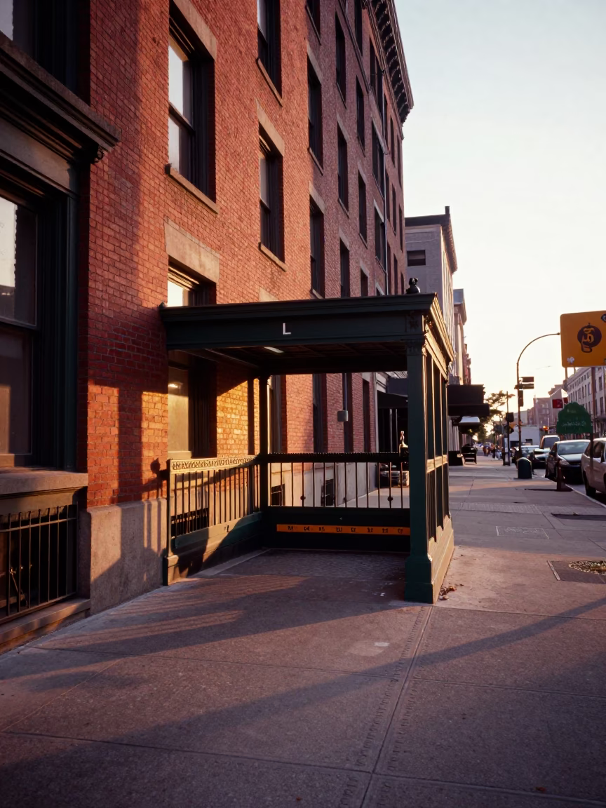 Chicago Sunset Street Scene with Water Bottle and Urban Details in in Chicago, Illinois, United States