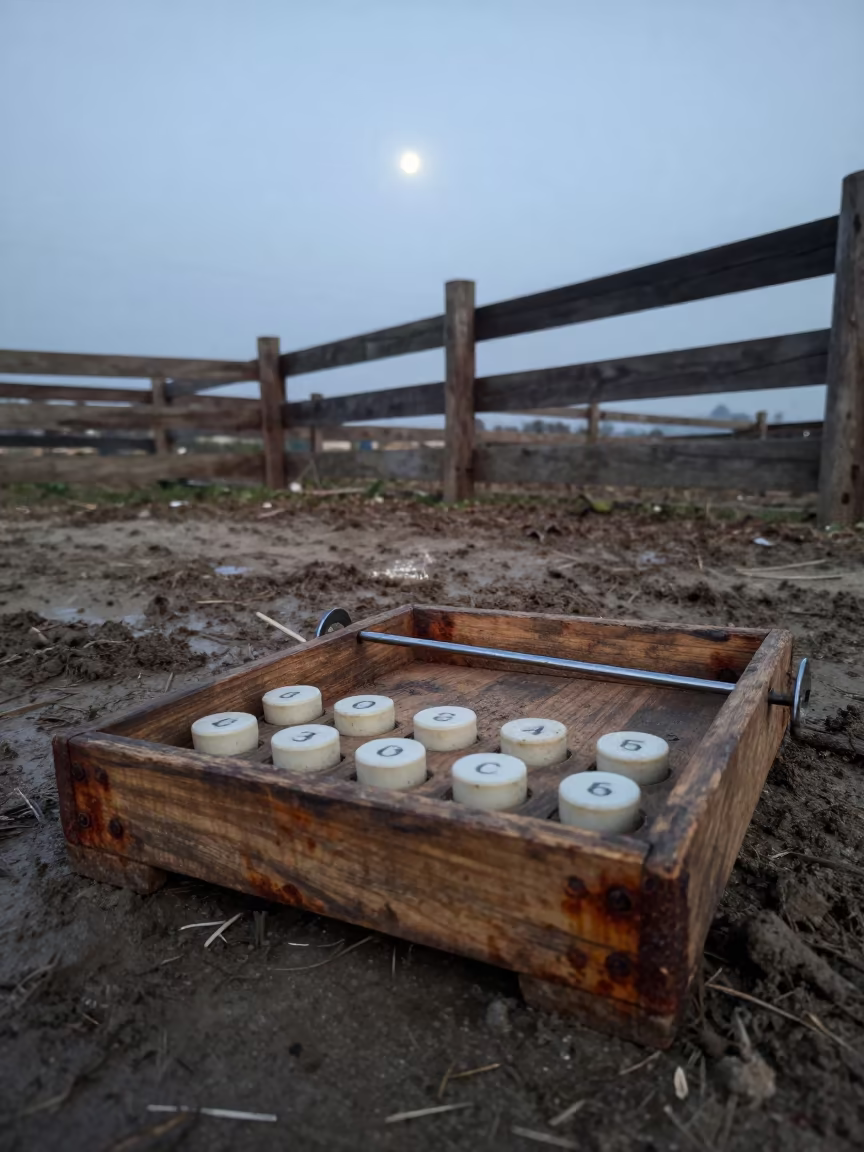 Chick Count Clicker Tray in Sichuan Corral in inside a ranch corral in Sichuan