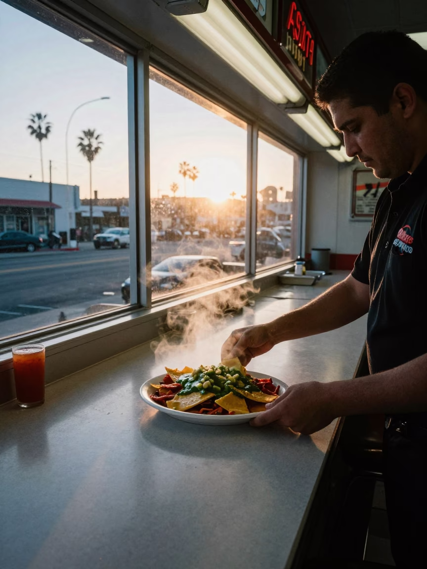 Chilaquiles at Sunrise Light in Los Angeles in in Los Angeles, California, United States
