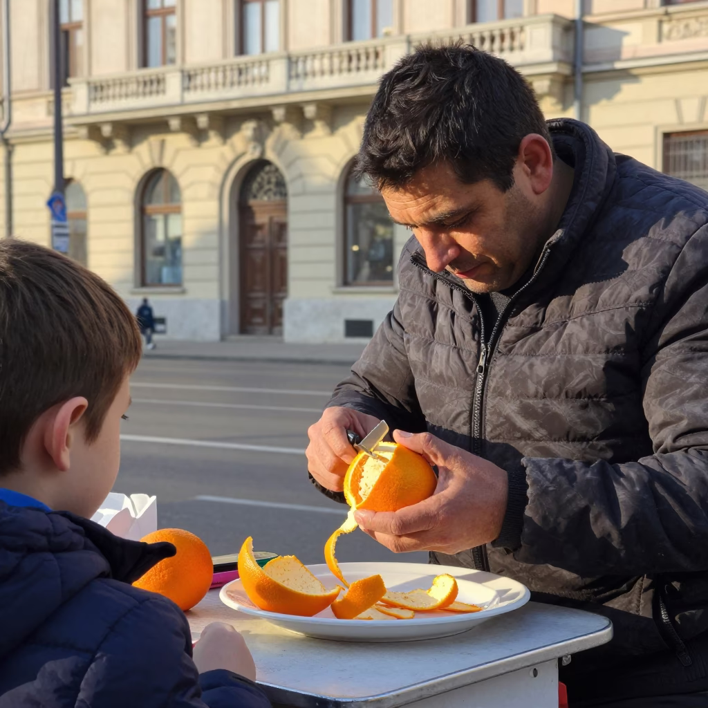 Child at Afternoon Light in Budapest in in Budapest, Hungary