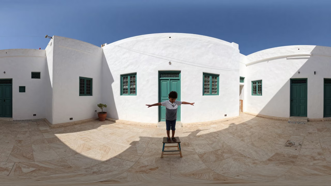 Child in Alexandria at Afternoon Light in in Alexandria, Egypt
