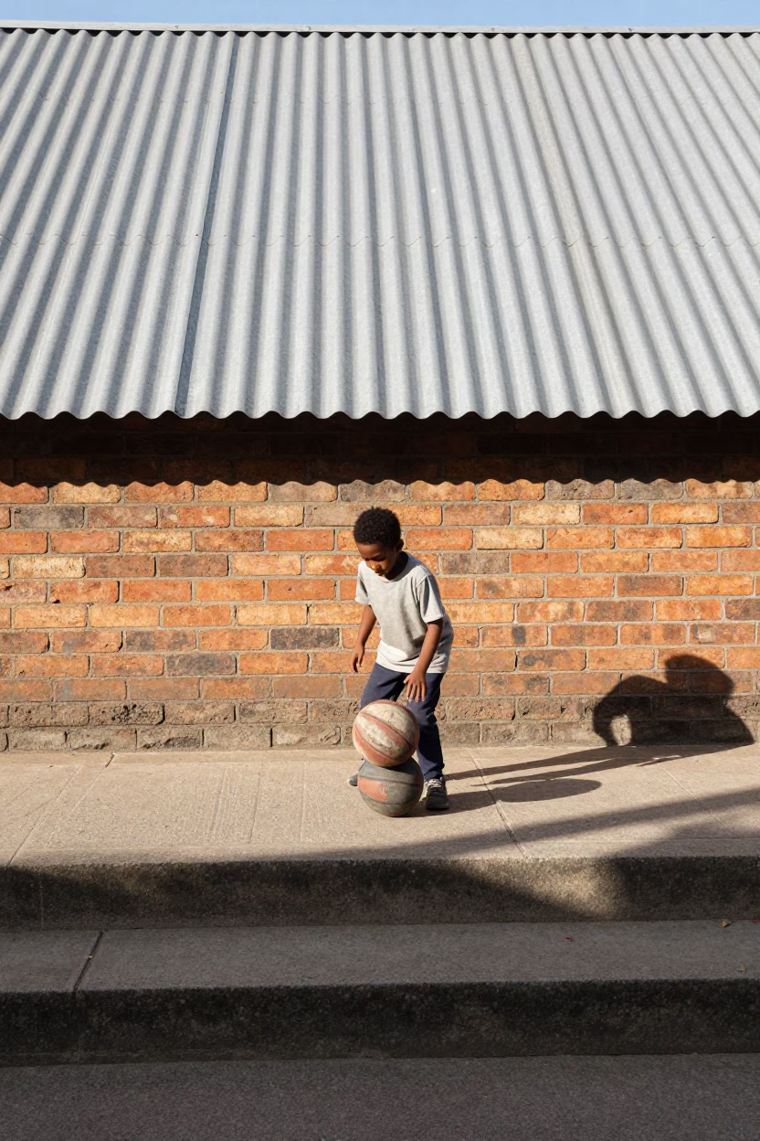 Child in Johannesburg at Noon Light in in Johannesburg, South Africa