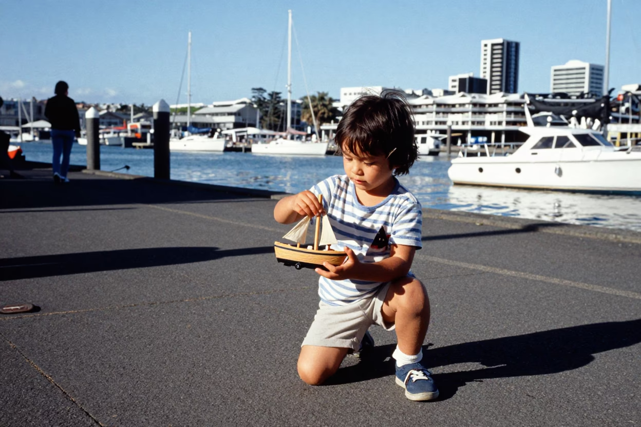 Child Playing in Auckland in in Auckland, New Zealand