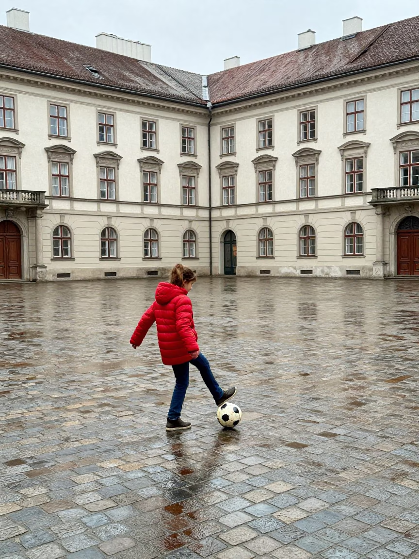 Child Playing in Vienna in in Vienna, Austria