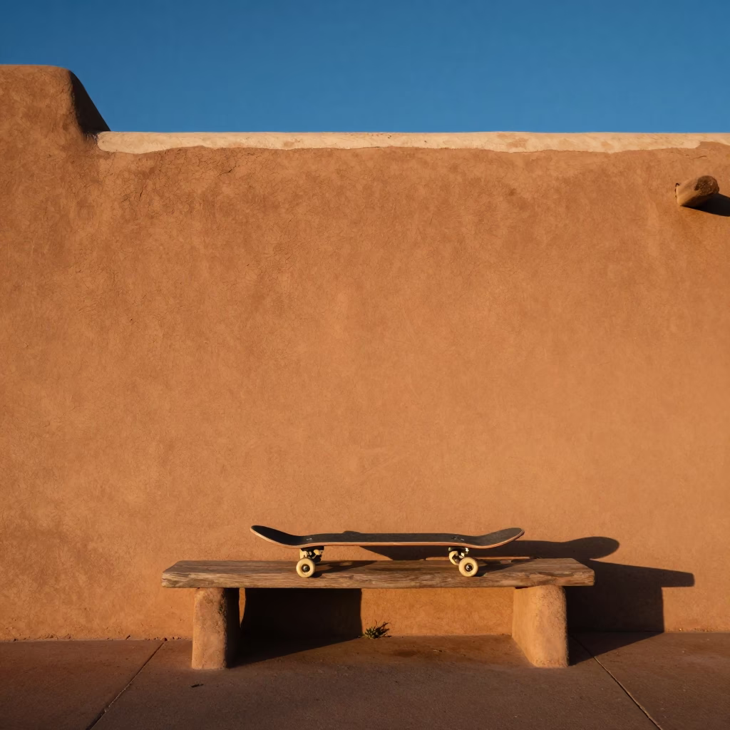 Child's Skateboard in Santa Fe in in Santa Fe, New Mexico, United States