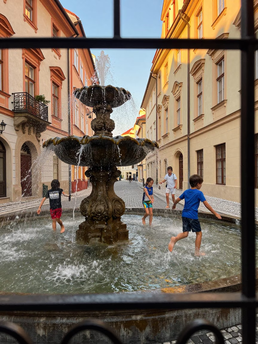 Children Playing in Prague in in Prague, Czech Republic