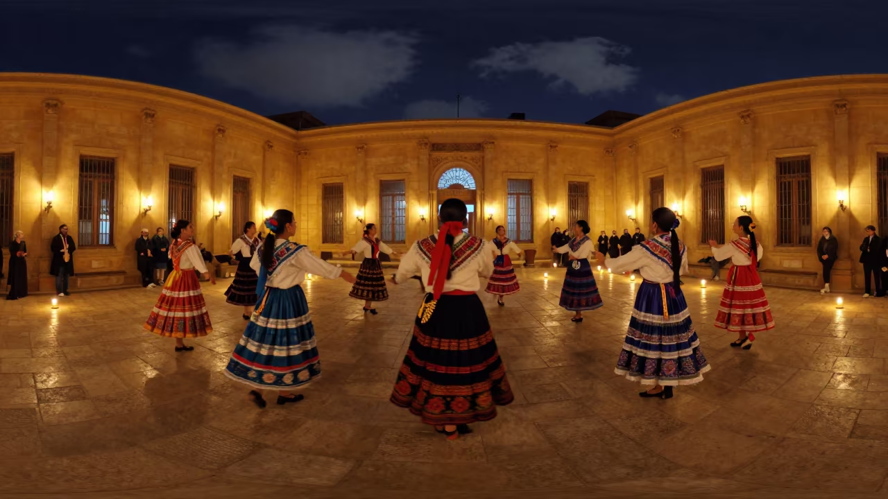 Chilean Tirana Dance in Beirut Night Hall in in a ceremonial hall in Beirut