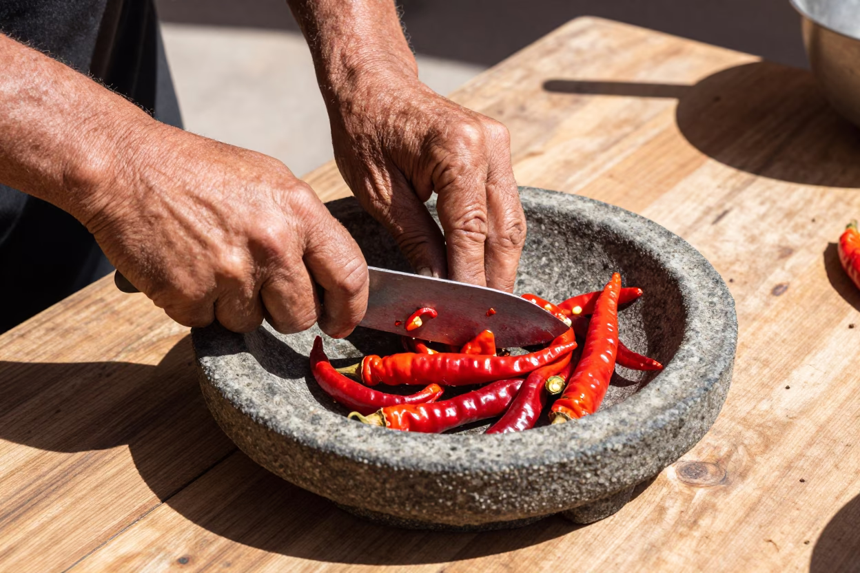 Chili Peppers in Essaouira in in Essaouira, Morocco